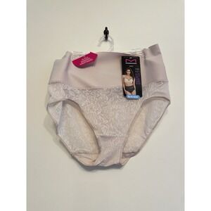 Maidenform Shaping Brief Panty‎ Women XL Beige Cool Comfort Lace Control New